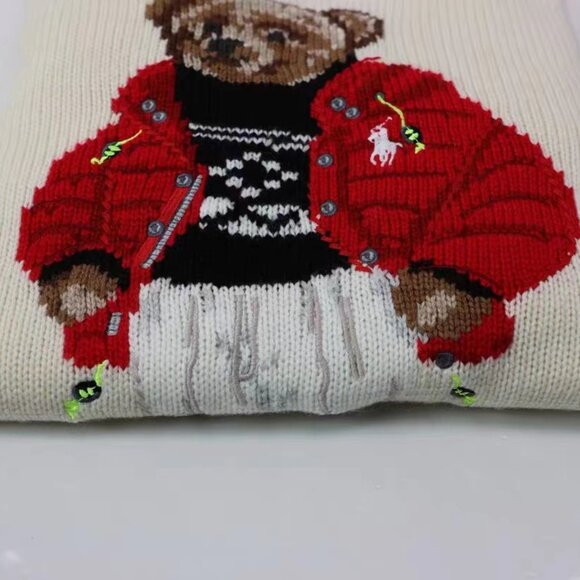 Polo Ralph Lauren Red coat, bear, white sweater - Picture 4 of 6